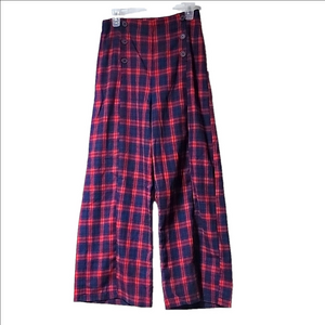 CIDER plaid flannel wide leg pants, Size medium